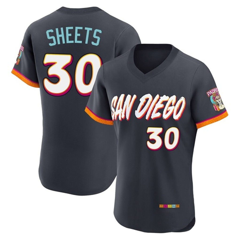 S.Diego Padres #30 Gavin Sheets Player Obsidian 2026 City Connect Home Limited Elite T-shirt Gdoa Stitched Jerseys