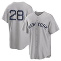 NY.Yankees #28 Austin Wells Player Gray Field of Dreams Game Stitched Jerseys