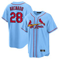 St. Louis Cardinals #28 Nolan Arenado Player Light Blue Home Game Gdoa Stitched Jerseys