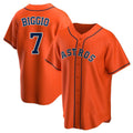 H.Astros #7 Craig Biggio Player Orange Home Game Gdoa Stitched Jerseys