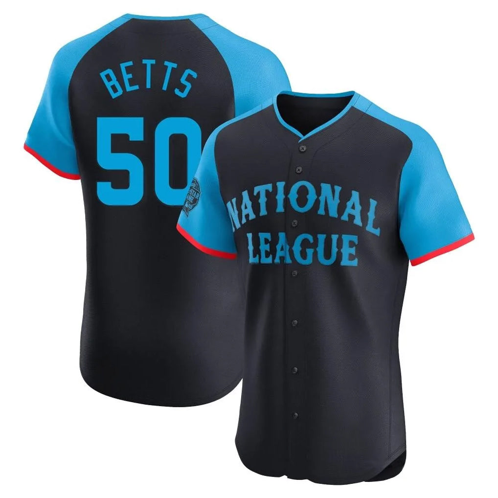 LA.Dodgers #50 Mookie Betts Player Black National League All-Star Limited Elite Home Gdoa Stitched Jerseys