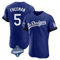 LA.Dodgers #5 Freddie Freeman Player Royal World Series Meet City Connect Elite Home Gdoa Stitched Jerseys