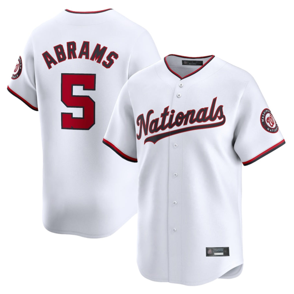 W.Nationals #5 CJ Abrams Player White Home Limited Stitched Jerseys