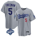 LA.Dodgers #5 Freddie Freeman Player Gray World Series Meet Game Home Gdoa Stitched Jerseys