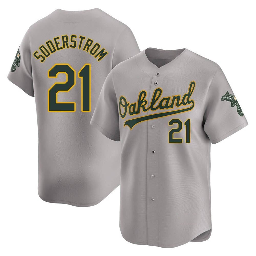 Athletics #21 Tyler Soderstrom player Gray Limited Away Stitched Jersey