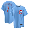 C.Cubs #7 Dansby Swanson Player Light Blue Home Game Gdoa Stitched Jerseys