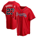 A.Braves #23 Michael Harris II player Red Replica Alternate Stitched Jerseys