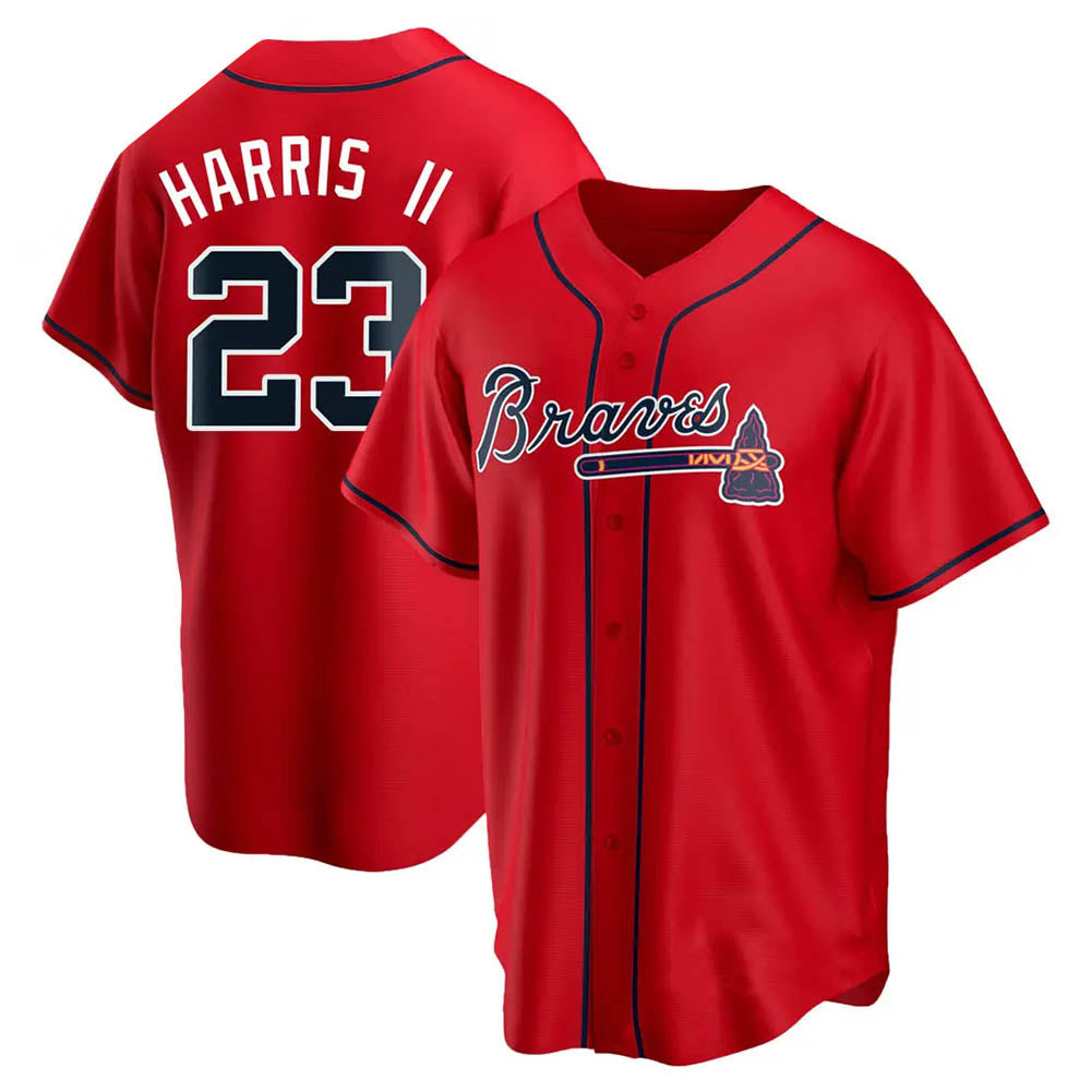 A.Braves #23 Michael Harris II player Red Replica Alternate Stitched Jerseys