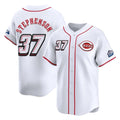 C.Reds #37 Tyler Stephenson Player White Speedway Classic Home Limited Gdoa Stitched Jerseys