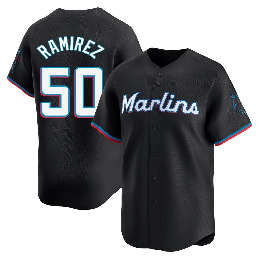 M.Marlins #50 Agustin Ramirez Player Black  Home Limited Gdoa Stitched Jerseys