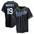 KC.Royals #19 Michael Massey Player Black Carbon Fashion Home Game Gdoa Stitched Jerseys