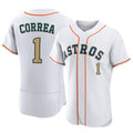 H.Astros #1 Carlos Correa Player Gold Collection Limited Elite Home Gdoa Stitched Jerseys