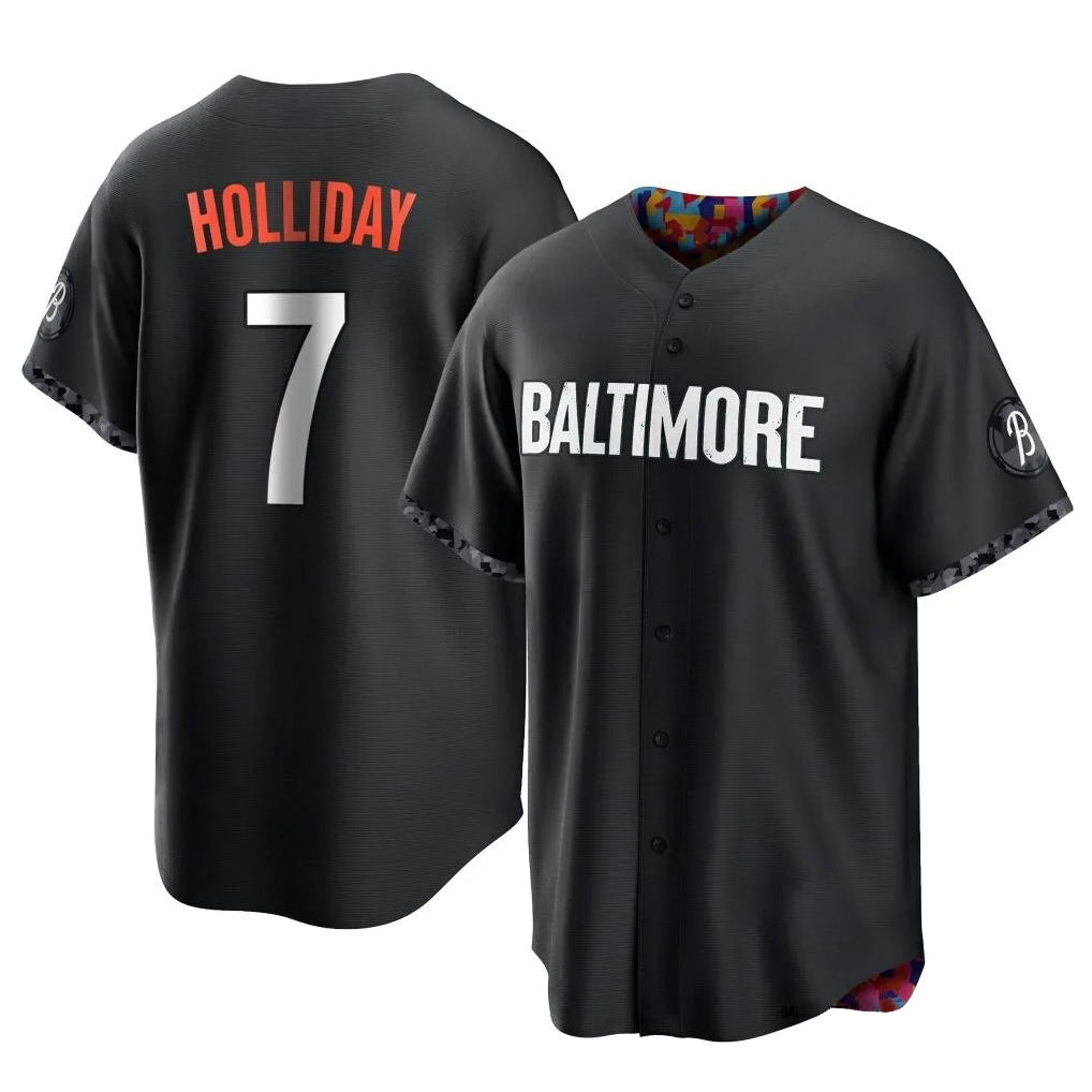 B.Orioles #7 Jackson Holliday Player Black City Connect Home Game Gdoa Stitched Jerseys