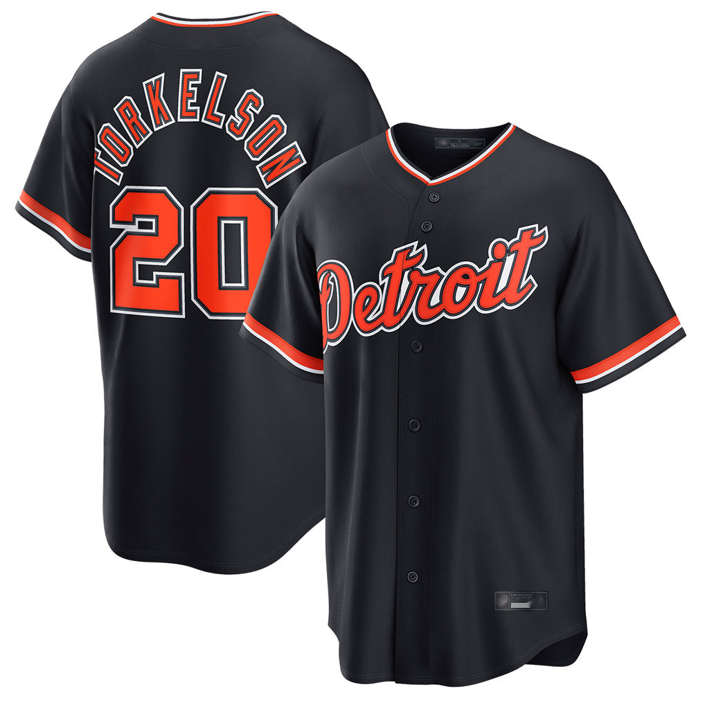 D.Tigers #20 Spencer Torkelson Player Navy Home Game Gdoa Stitched Jerseys