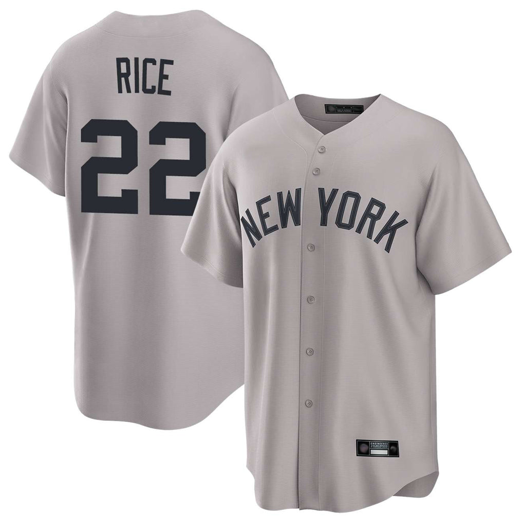 NY.Yankees #22 Ben Rice Player Gray Game Home Stitched Jerseys
