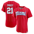 M.Marlins #21 Graham Pauley Player Red City Connect Home Limited Elite Gdoa Stitched Jerseys