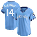 KC.Royals #14 Jac Caglianone Player Light Blue Limited Throwback Cooperstown Collection T-shirt Gdoa Stitched Jerseys