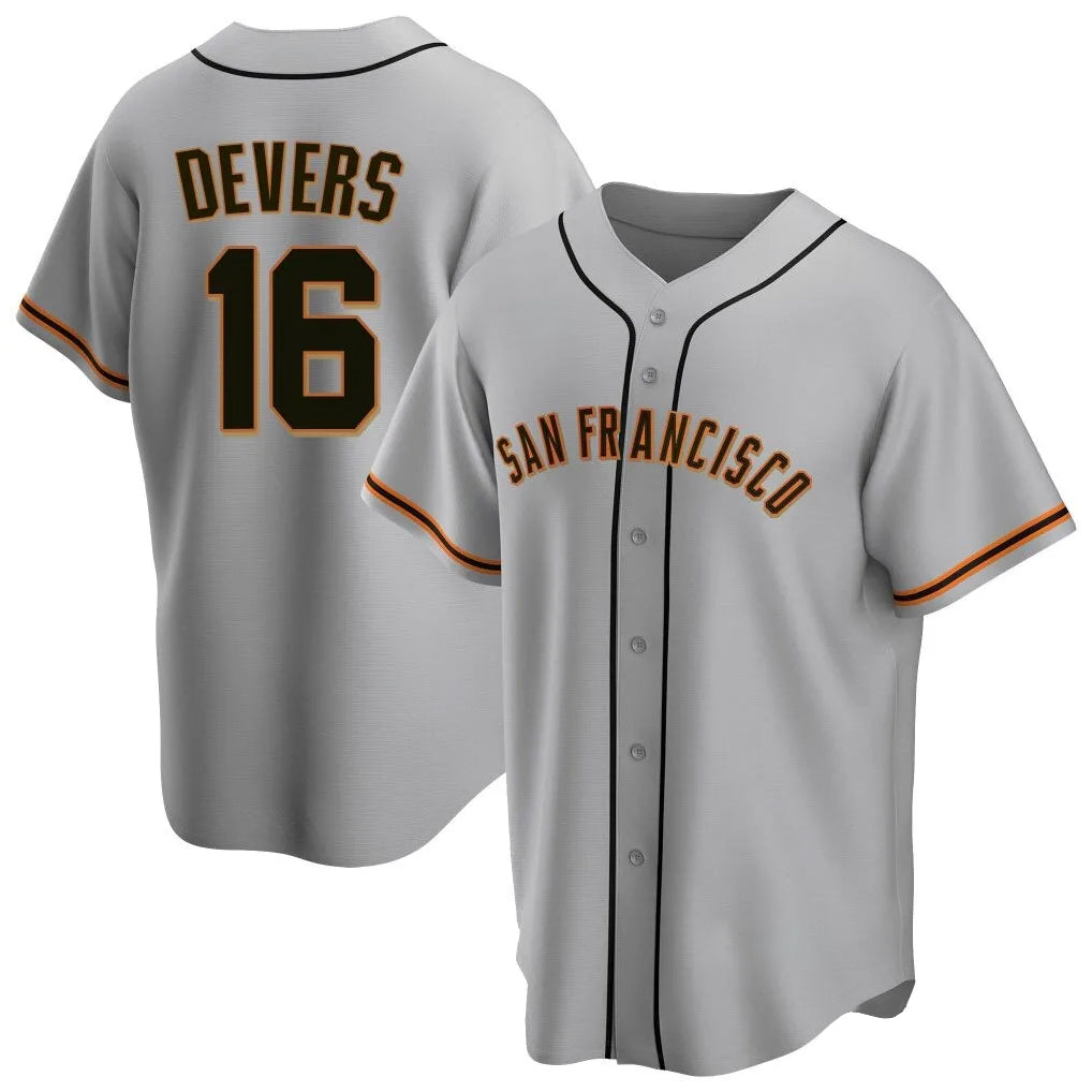 SF.Giants #16 Rafael Devers Player Gray Home Game Stitched Jerseys