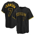 C.Cubs #7 Dansby Swanson Player Black Snake Skin City Game Gdoa Stitched Jerseys