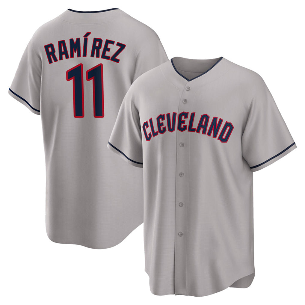 C.Guardians #11 Jose Ramirez Player Gray Game Home Gdoa Stitched Jerseys