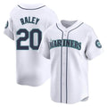 S.Mariners #20 Luke Raley Player White Home Limited Stitched Jerseys