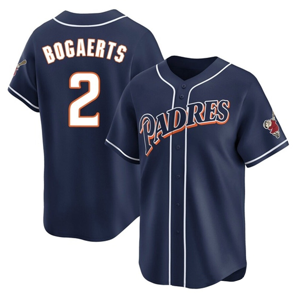S.Diego Padres #2 Xander Bogaerts Player Navy Cooperstown Collection Limited Home Stitched Jerseys