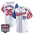 B.Orioles #35 Adley Rutschman Player White USA 250 Independence Day Vapor Premier Limited Home Game Gdoa Stitched Jerseys