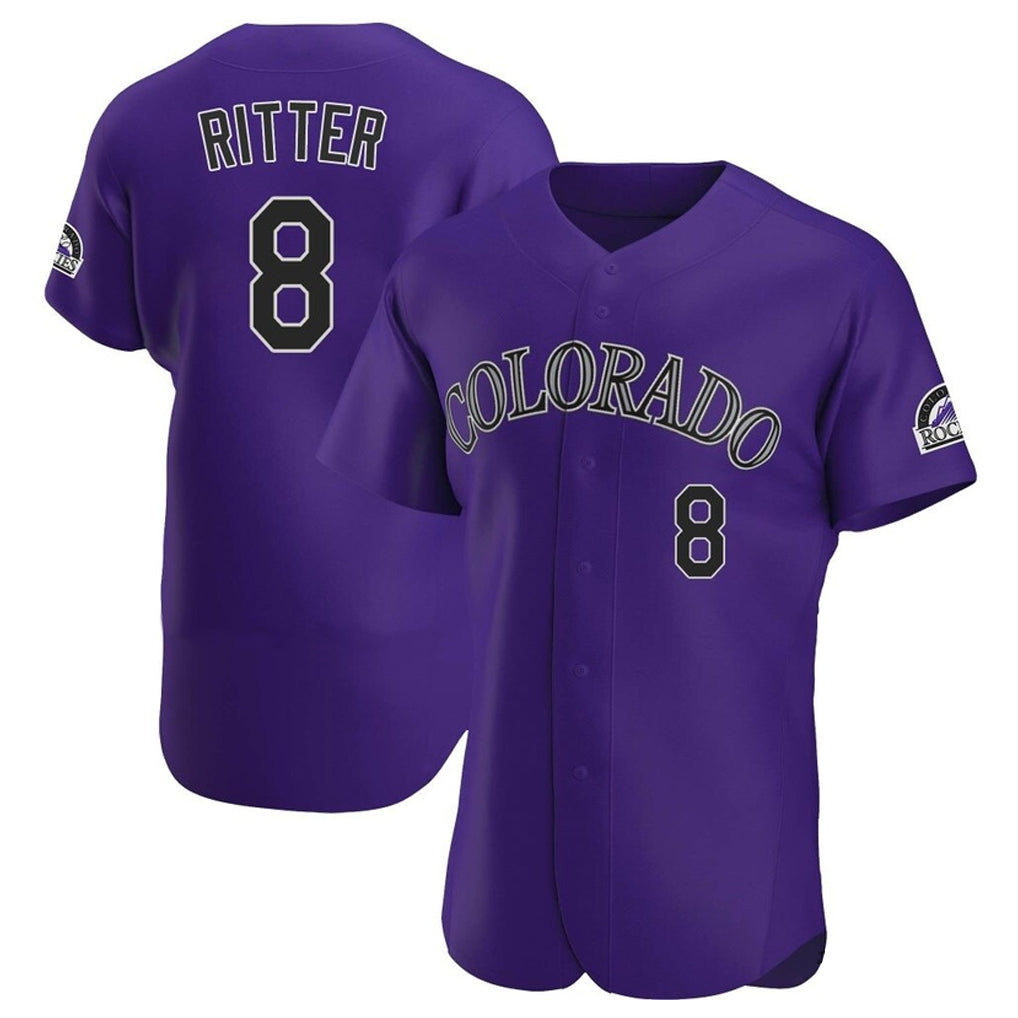 C.Rockies #8 Ryan Ritter Player Purple Limited Elite Home Gdoa Stitched Jerseys