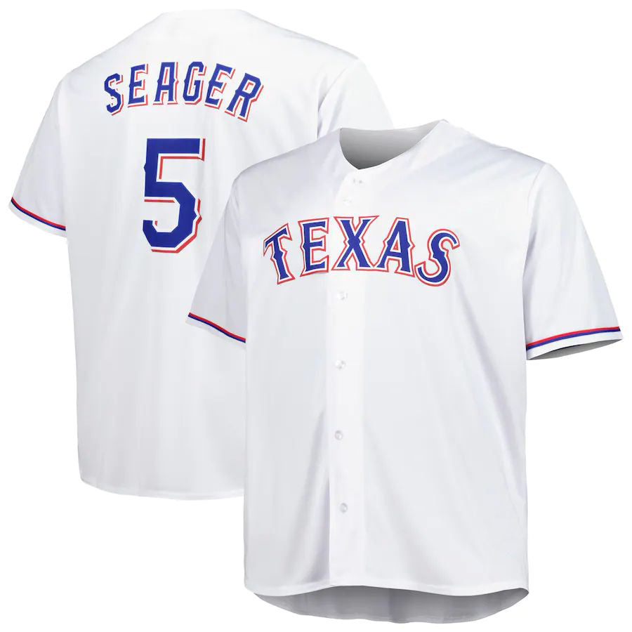 T.Rangers #5 Corey Seager Player White Big & Tall Replica Gdoa Stitched Jerseys