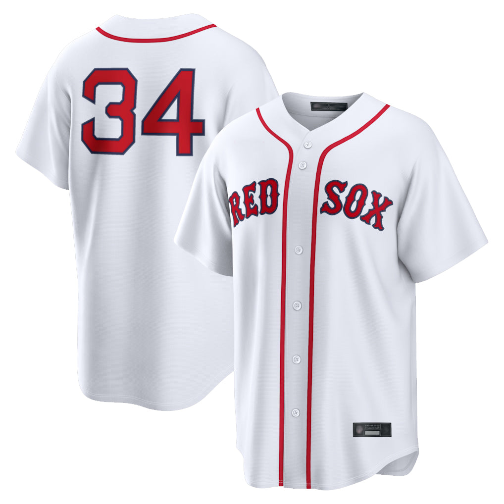 B.Red Sox #34 David Ortiz Player White Home Game Gdoa Stitched Jerseys