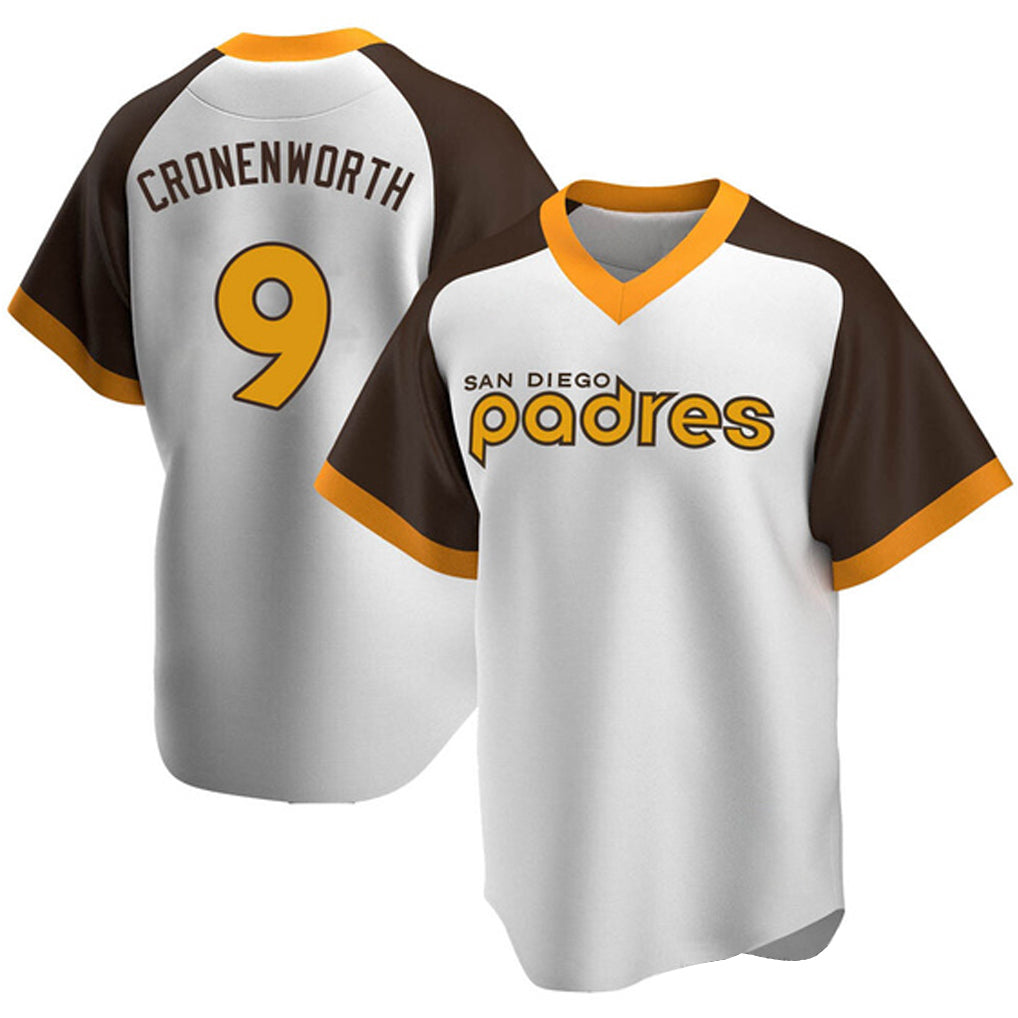 S.Diego Padres #9 Jake Cronenworth Player White Home Cooperstown Collection Replica Game Stitched Jerseys