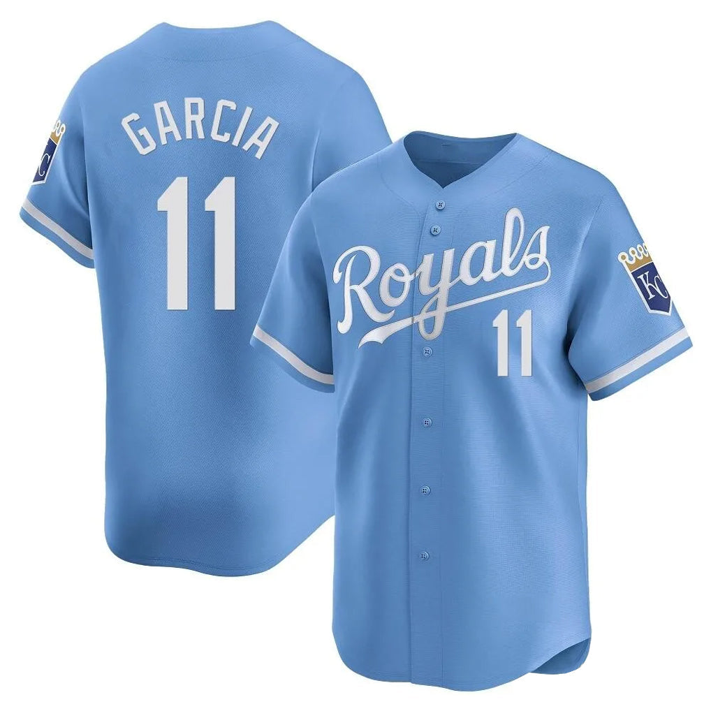 KC.Royals #11 Maikel Garcia Player Light Blue Alt Limited Home Gdoa Stitched Jerseys