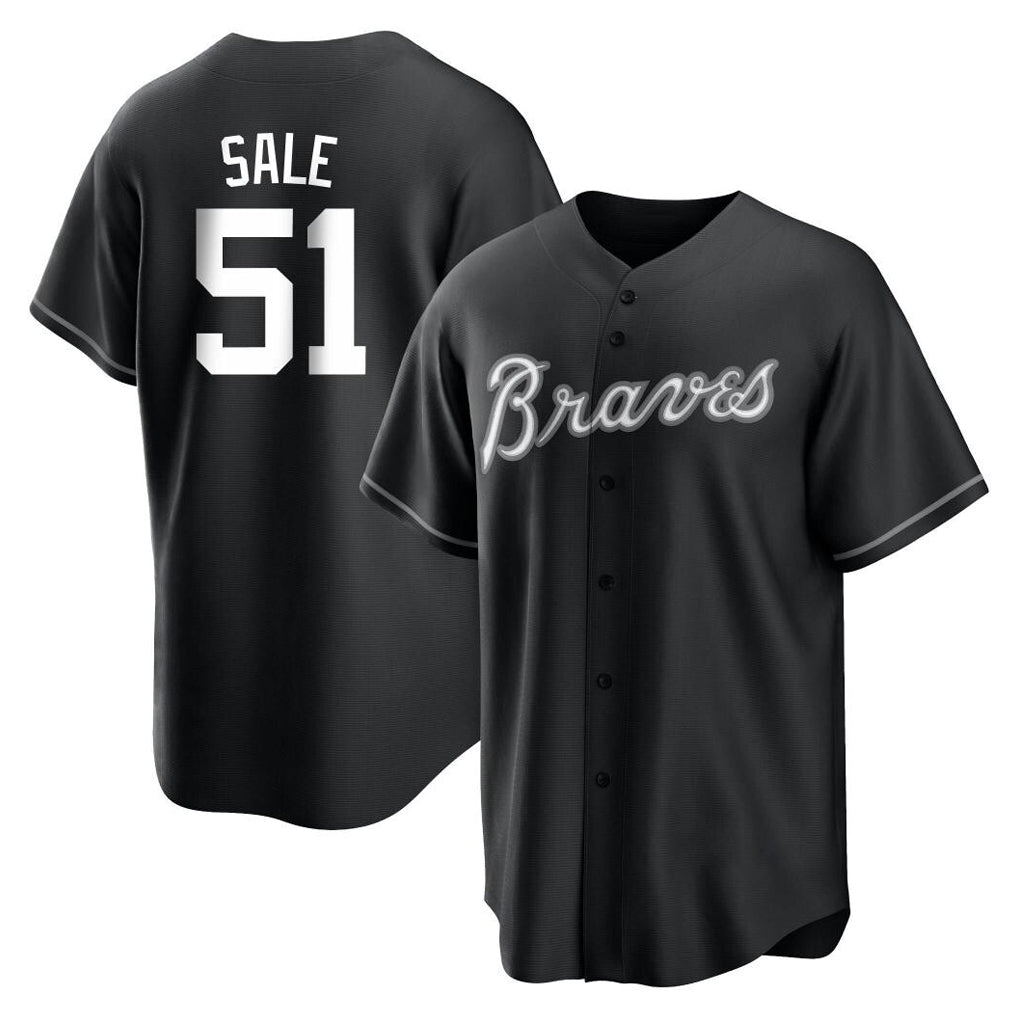 A.Braves #51 Chris Sale Player Black Home Game Gdoa Stitched Jerseys