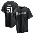 A.Braves #51 Chris Sale Player Black Home Game Gdoa Stitched Jerseys