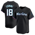 M.Marlins #18 Griffin Conine Player Black  Home Limited Gdoa Stitched Jerseys