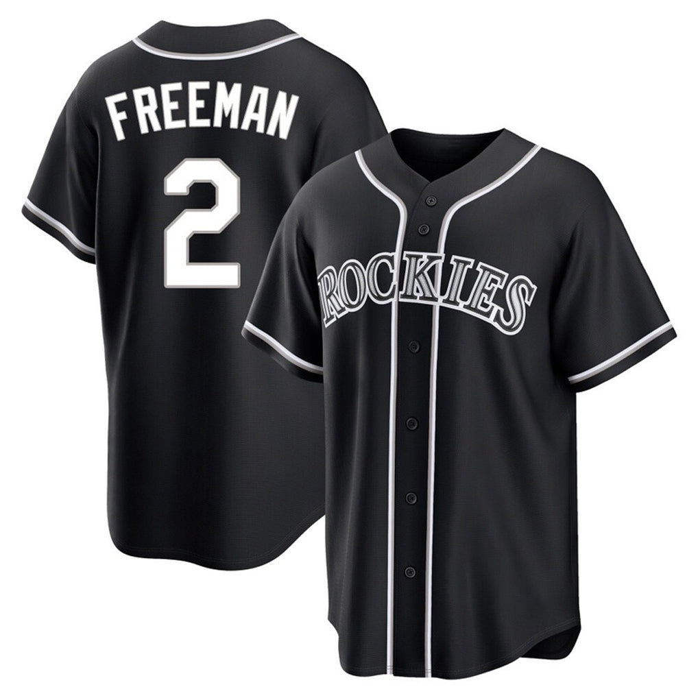 C.Rockies #2 Tyler Freeman Player Black Fashion Out Home Game Gdoa Stitched Jerseys