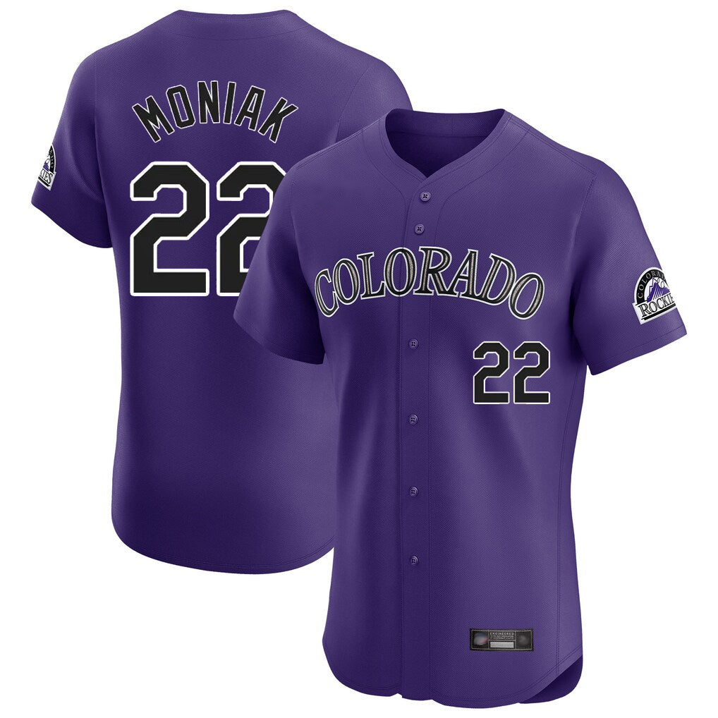 C.Rockies #22 Mickey Moniak Player Purple Limited Elite Home Gdoa Stitched Jerseys