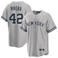 NY.Yankees #42 Mariano Rivera Player Gray Road Game Stitched Jerseys