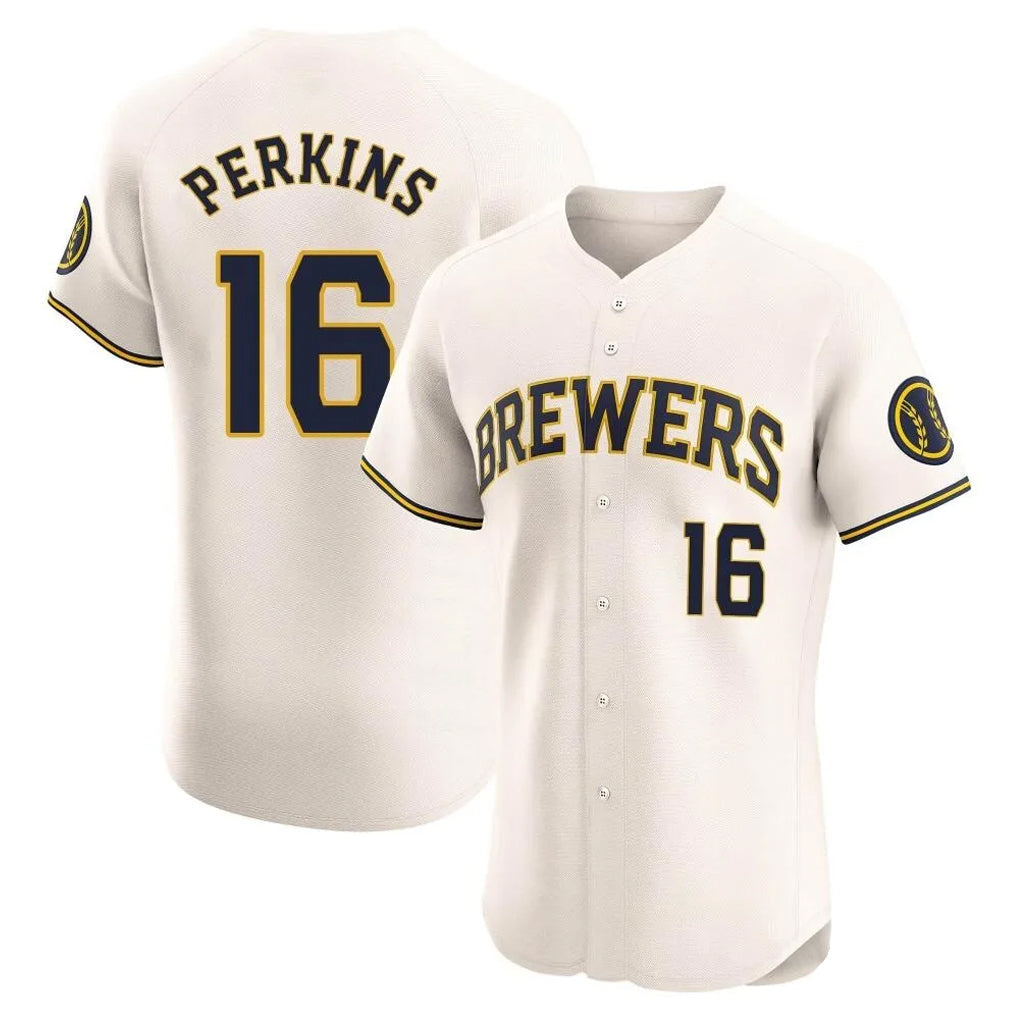 M.Brewers #16 Blake Perkins Player Cream Home Limited Elite Gdoa Stitched Jerseys