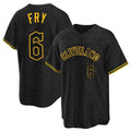 C.Guardians #6 David Fry Player Black Snake Skin City Home Game Gdoa Stitched Jerseys