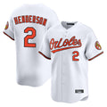 B.Orioles #2 Gunnar Henderson Player White Limited Home Game Gdoa Stitched Jerseys
