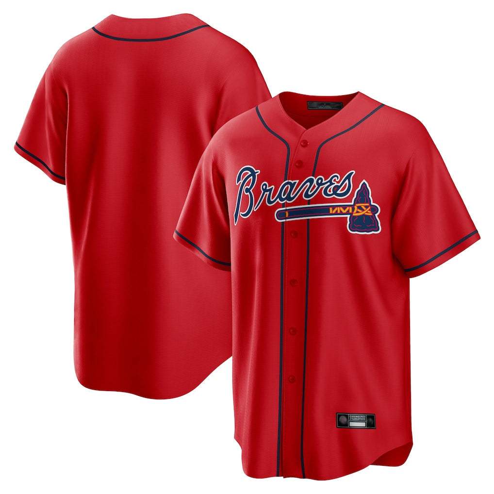 A.Braves ## Braves Blank Player Red Home Game Gdoa Stitched Jerseys