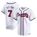 A.Braves #7 Ha-Seong Kim Player White Limited Home Game Gdoa Stitched Jerseys