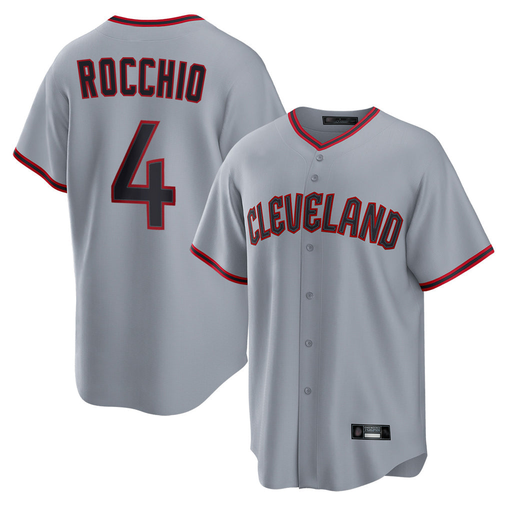 C.Guardians #4 Brayan Rocchio Player Gray Home Game Gdoa Stitched Jerseys