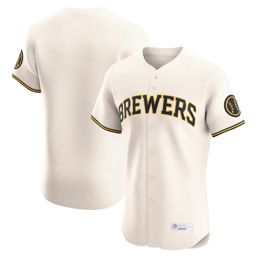 M.Brewers ## Brewers Blank Player Cream Home Limited Elite Gdoa Stitched Jerseys