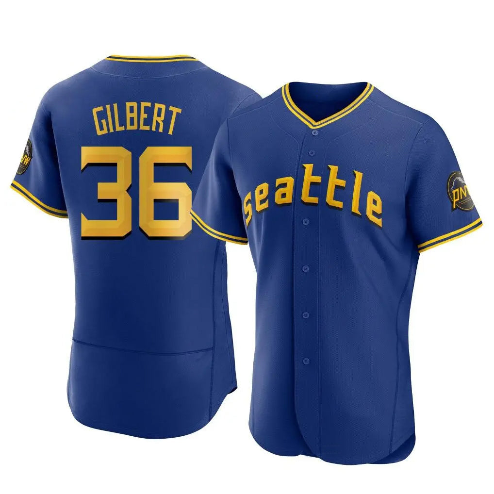 S.Mariners #36 Logan Gilbert Player Royal City Connect Home Limited Elite Stitched Jerseys