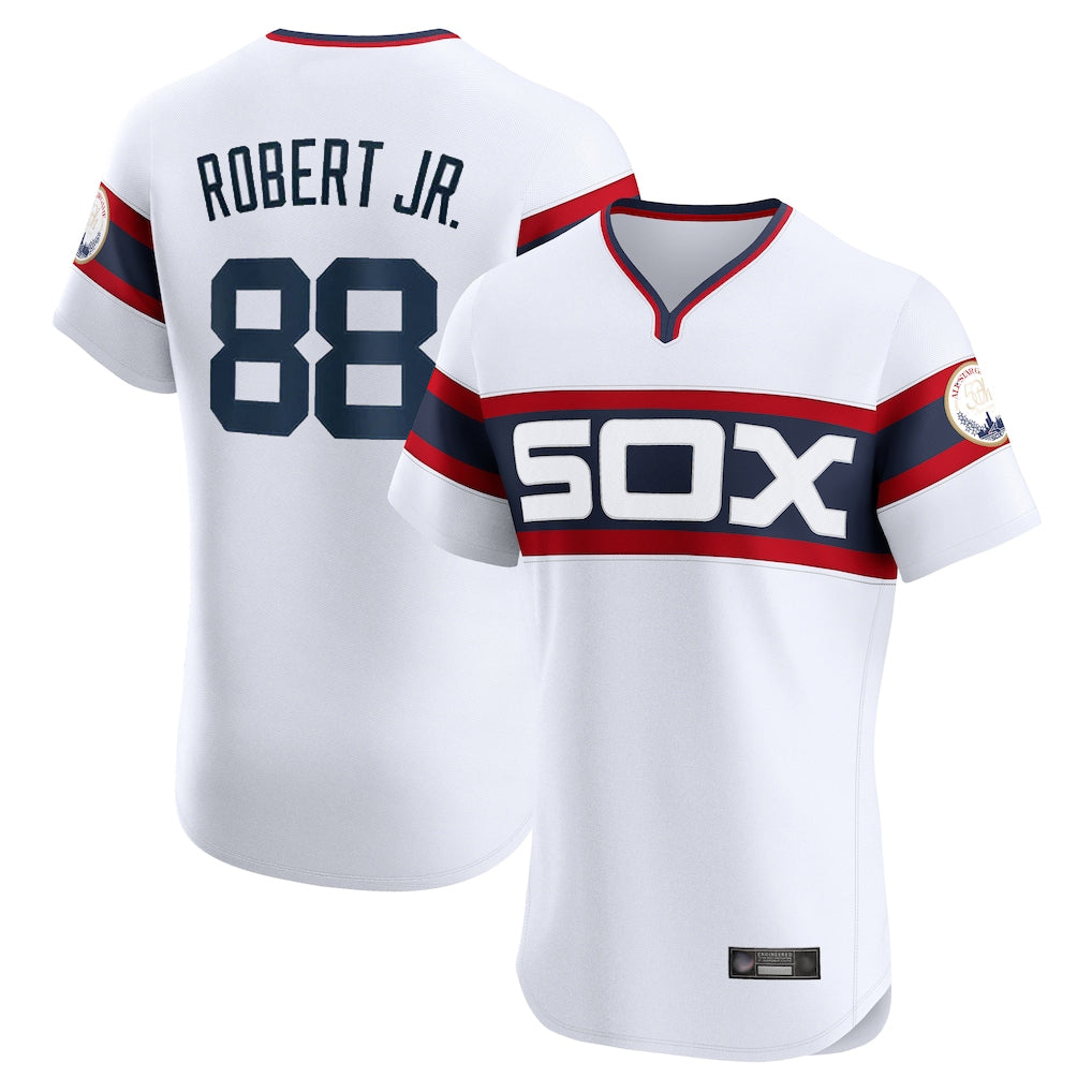 C.White Sox #88 Luis Robert Jr Player White T-shirt Limited Elite Home Gdoa Stitched Jerseys