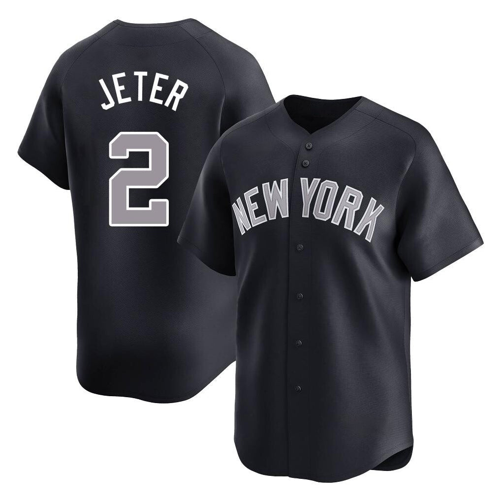 NY.Yankees #2 Derek Jeter Player Navy Limited Game Gdoa Stitched Jerseys