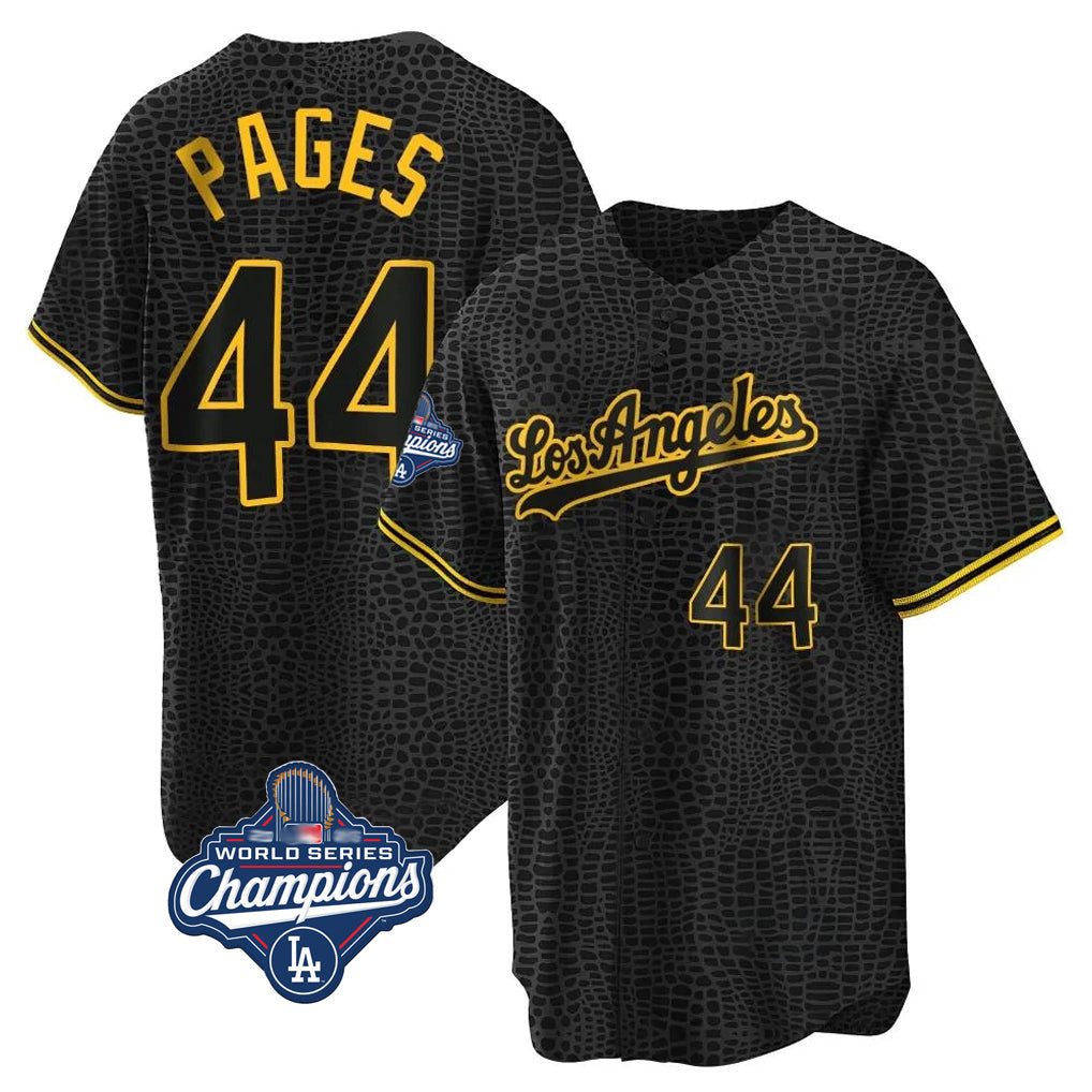 LA.Dodgers #44 Andy Pages Player Black Gold World Series Meet Limited Home Gdoa Stitched Jerseys