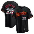 B.Orioles #29 Samuel Basallo Player Black USA 250 Fourth of July Home Game Gdoa Stitched Jerseys